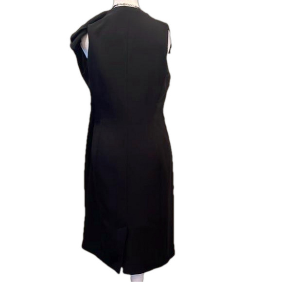 Jones Wear Dress Sz 10 black sleeveless with back slit and side zip - Picture 4 of 10